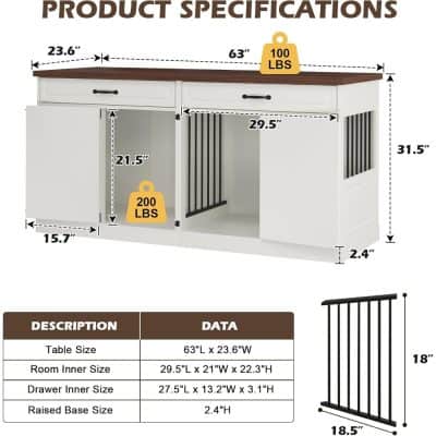 Elegant Monalisa Store pet enclosure with spacious design, durable construction, and stylish black railing for versatile indoor or outdoor use. Perfect for pet safety and comfort.