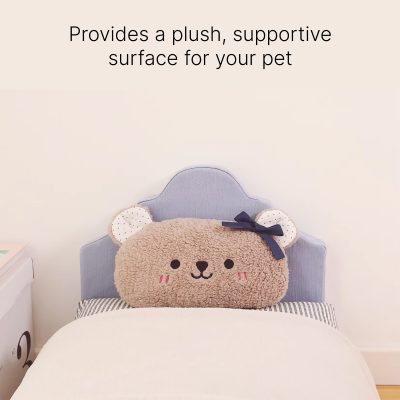Plush bear pet bed with supportive surface, adorable and cozy pet bed from Monalisa Store.