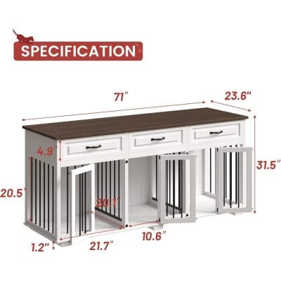 Durable pet crate with spacious interior and modern design, ideal for pet safety and comfort, featuring a sturdy structure, convenient entry doors, and attractive wood finish.