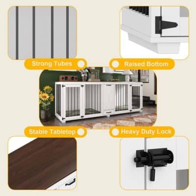 Strong stainless steel tubes and raised bottom design for durable, sturdy pet enclosures.