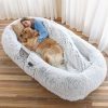 Luxury pet bed with plush faux fur, cozy dog mattress, soft sleeping mat for dogs, Monalisa Store pet accessories, comfortable and stylish pet bedding for small to large dogs.