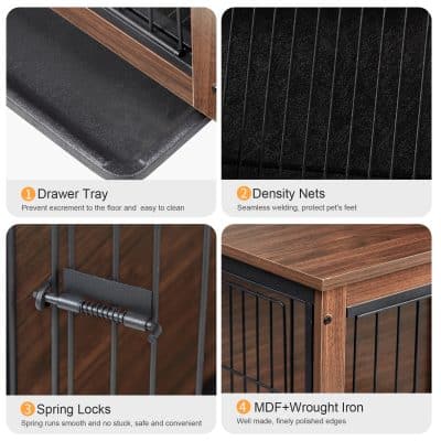 Drawer tray with non-slip surface for pet cages, easy to clean.