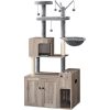 Modern multi-level cat tree with scratching posts, cozy hideouts, and lounging platforms for cats, ideal for enhancing pet comfort and play at the Monalisa Store.