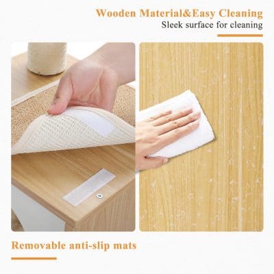 Non-slip wooden material mat for cleaning and aesthetic furniture care at Monalisa Store.