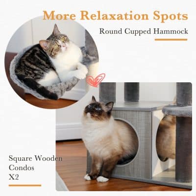 Round cuddly cat hammock with soft plush material, perfect for feline relaxation and comfort at Monalisa Store.