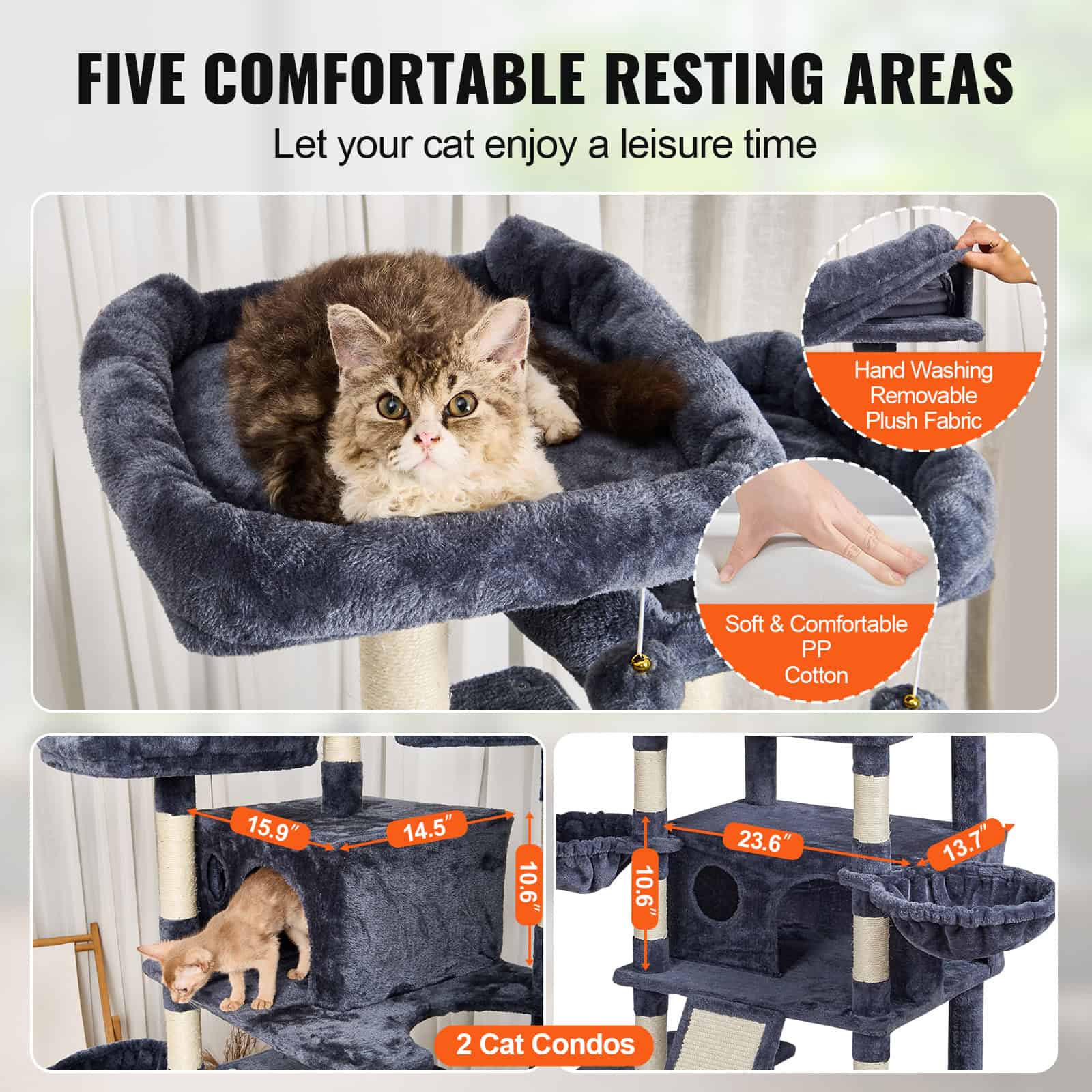 Soft plush fabric cat bed with removable cover for easy cleaning, ideal for home interior decor, lush comfort for cats, from Monalisa Medical Store.