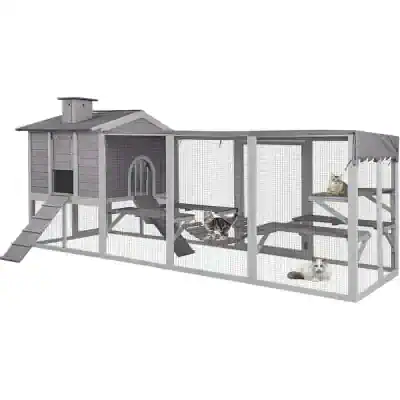 Fenced outdoor cat enclosure with multiple levels, ramps, and cozy hideouts, designed for comprehensive feline outdoor play and safety. Perfect for pet owners seeking quality cat furniture from Monalisa Store.