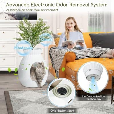 Fresh electronic odor removal system with ion deodorization technology for a clean, fresh, odor-free home environment.