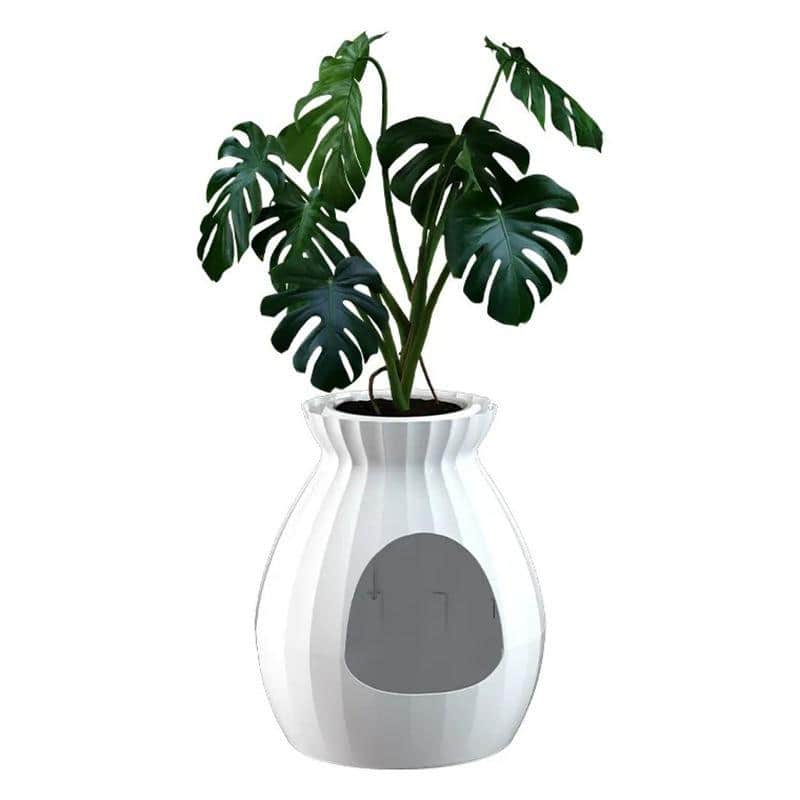Monalisa store decorative ceramic plant pot with a lush green Monstera plant, ideal for home and office decor, promoting wellness and natural aesthetics.