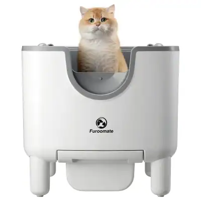 Furoomate cat litter box with self-cleaning technology and modern design, ideal for pet owners seeking hygienic and convenient litter management solutions.