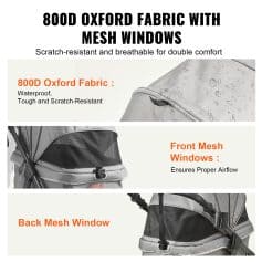 Waterproof monalisa store baby stroller with 800D oxford fabric and mesh windows for optimal airflow and durability.