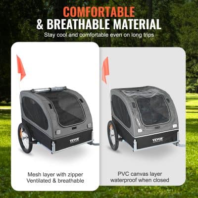 Versatile pet stroller with mesh and PVC layers, breathable, waterproof, ideal for travel, comfort, and outdoor walks.