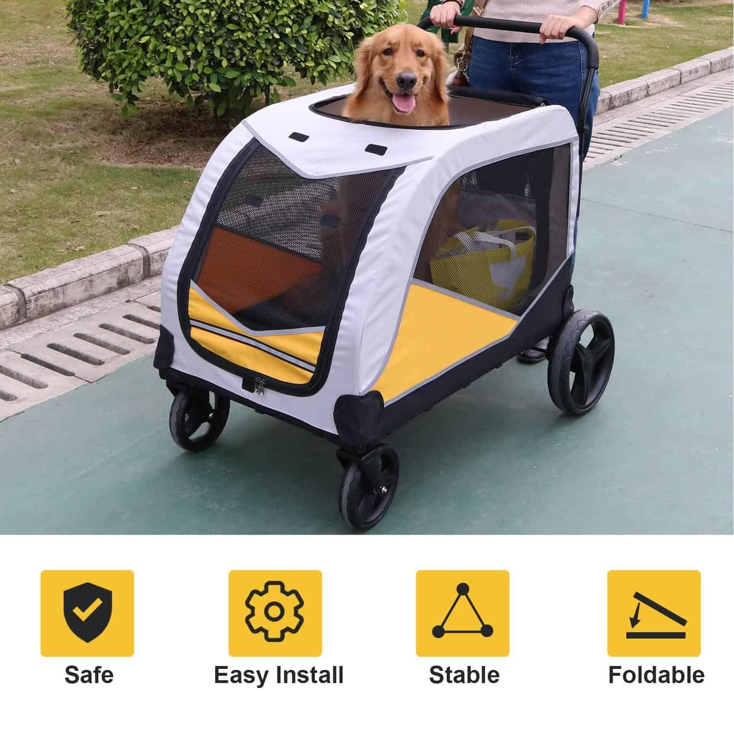 Dog stroller with pet cabin, portable pet carrier, foldable travel dog pram, outdoor dog transportation, pet stroller for small dogs and cats, lightweight and stable dog cart, easy to assemble pet stroller, Monalisa Store pet mobility solution, durable and secure dog stroller, ideal for walking and travel with pets, pet stroller for comfortable outdoor walks, compact design for easy handling, suitable for daily walks and outings.