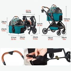 Lightweight baby stroller travel system with attached baby bassinet, compact fold, and adjustable canopy, ideal for infants and parents on the go.