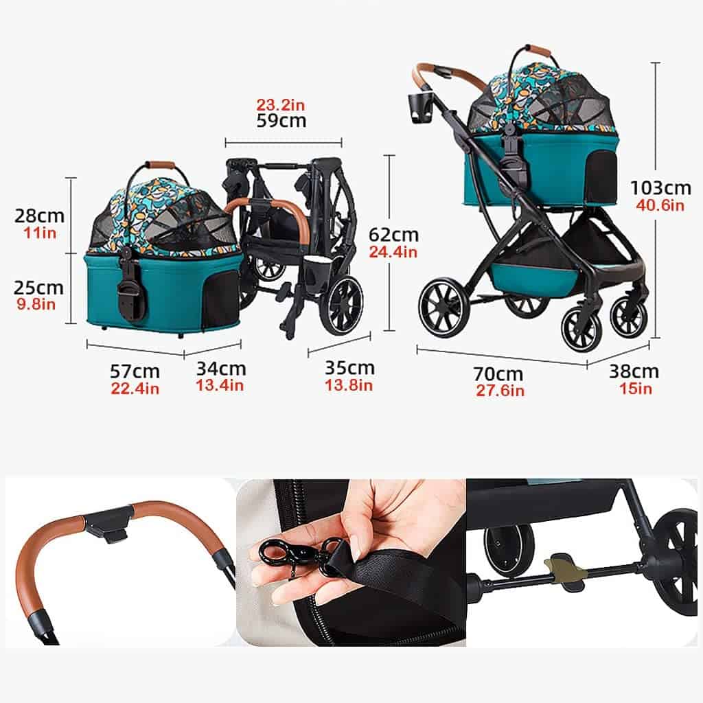 Lightweight baby stroller travel system with attached baby bassinet, compact fold, and adjustable canopy, ideal for infants and parents on the go.