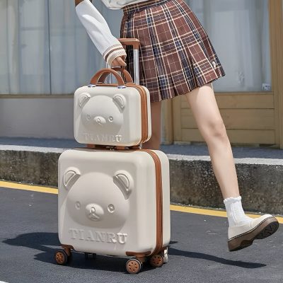 Stylish teddy bear luggage sets for kids, perfect travel accessories, available at Monalisa Store for fashionable children’s travel gear.