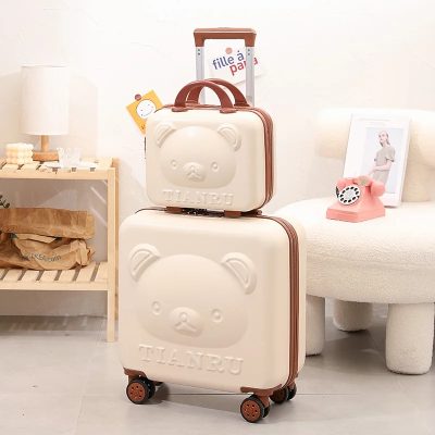 Cute bear face design hard shell luggage for kids, perfect travel bag for children at Monalisa store.