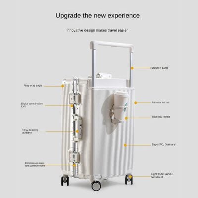 High-quality travel trolley with anti-wear foot nail, digital lock, and lightweight design for efficient travel and storage.