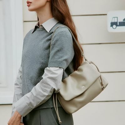 Monalisa store, elegant beige shoulder bag for women, stylish and functional accessory for daily use and travel, premium quality designer purse, versatile fashion bag for modern women.