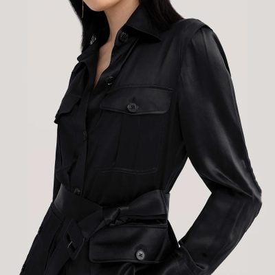 Black stylish leather jacket, perfect for a fashionable look and outdoor activities.