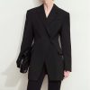Black professional women’s blazer suit with tailored fit, perfect for corporate meetings and formal occasions. Stylish and elegant, suitable for business attire and office wear.