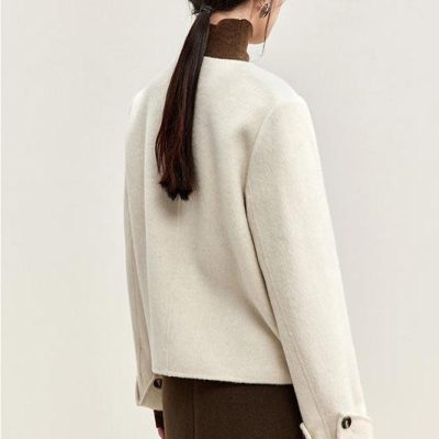 Luxury winter coat for women, warm woolen outerwear, stylish and cozy fashion, Monalisa Medical store winter collection, elegant women's apparel for cold weather.