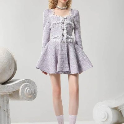 Luxury women’s fashion dress, elegant silver textured dress with intricate detailing, perfect for special occasions or high-end events, stylish and sophisticated.