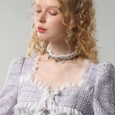 Elegant young woman wearing stylish designer clothing and accessories, showcasing fashion and beauty at Monalisa Store for premium opt quality.