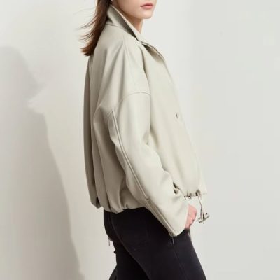 Stylish beige jacket for women, perfect for fall and winter wear, available at Monalisa Store for fashionable and comfortable outerwear.