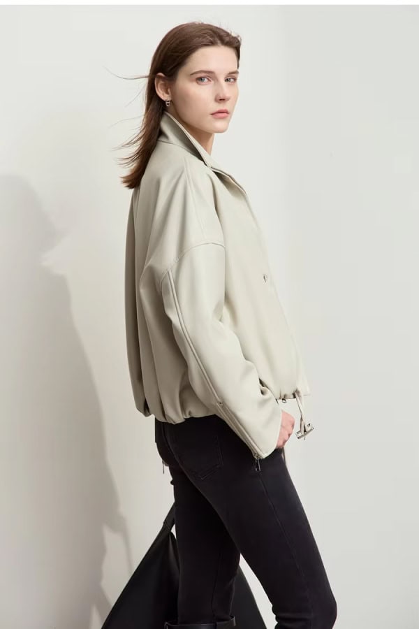 Stylish beige jacket for women, perfect for fall and winter wear, available at Monalisa Store for fashionable and comfortable outerwear.