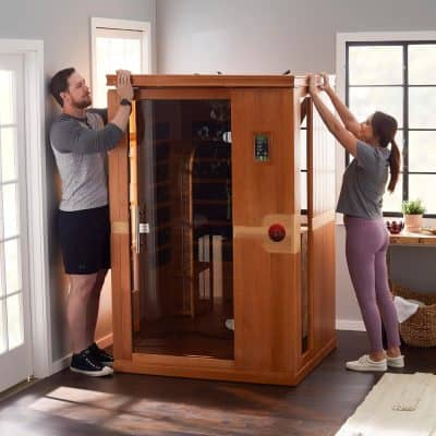 Relaxing infrared sauna for health and wellness at Monalisa Store, perfect for detox, relaxation, and improved circulation. Ideal for home use with easy setup in your wellness space.