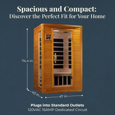 Sauna room for home use, compact and spacious with wood interior, designed for relaxation and wellness at Monalisa Store.