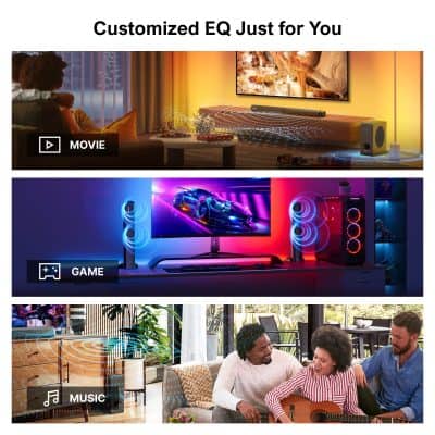 Ready for their entertainment, living room with stylish speakers, immersive sound system, and cozy ambiance, perfect for home entertainment and relaxation.