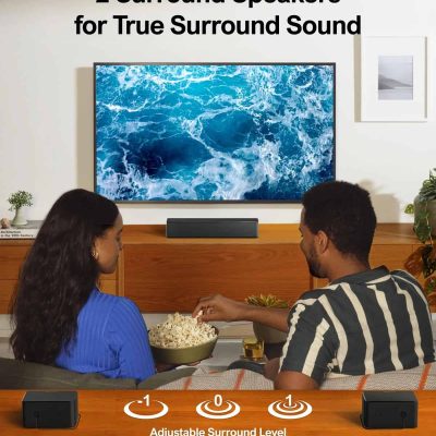 2. High-quality surround sound speakers for immersive audio experience, perfect for home entertainment and audio clarity.