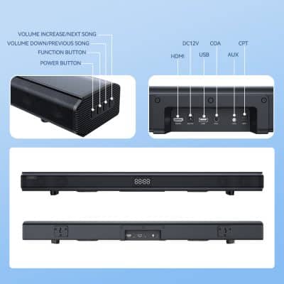 High-quality digital display monitor with HDMI, USB, and audio ports, featuring easy-to-use control buttons, ideal for professional and home entertainment setups.