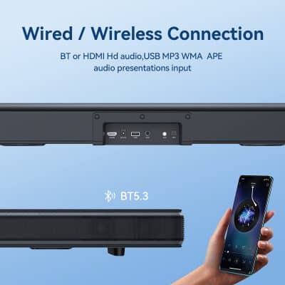 Wireless Bluetooth speaker with USB and HDMI input, portable design, Monalisa Store electronics, high-quality sound, ideal for home and outdoor use.