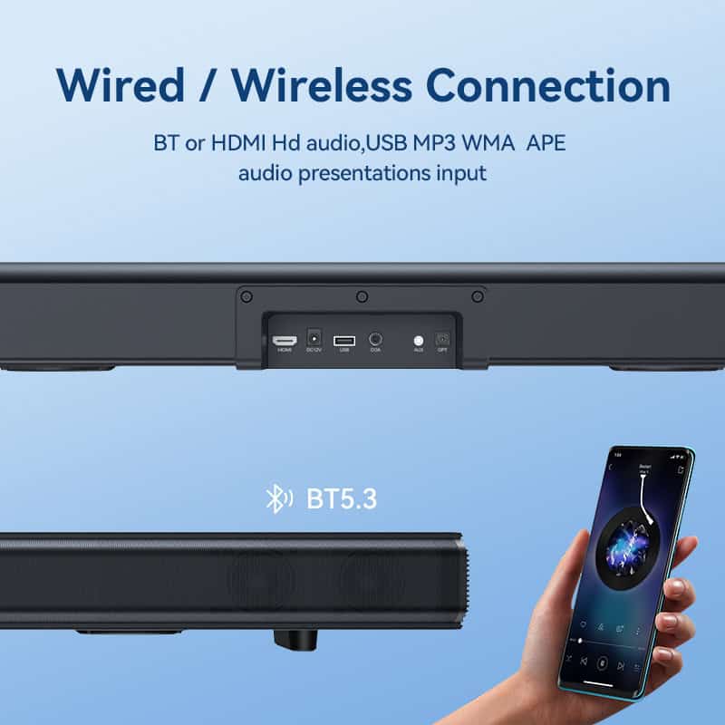 Wireless Bluetooth speaker with USB and HDMI input, portable design, Monalisa Store electronics, high-quality sound, ideal for home and outdoor use.