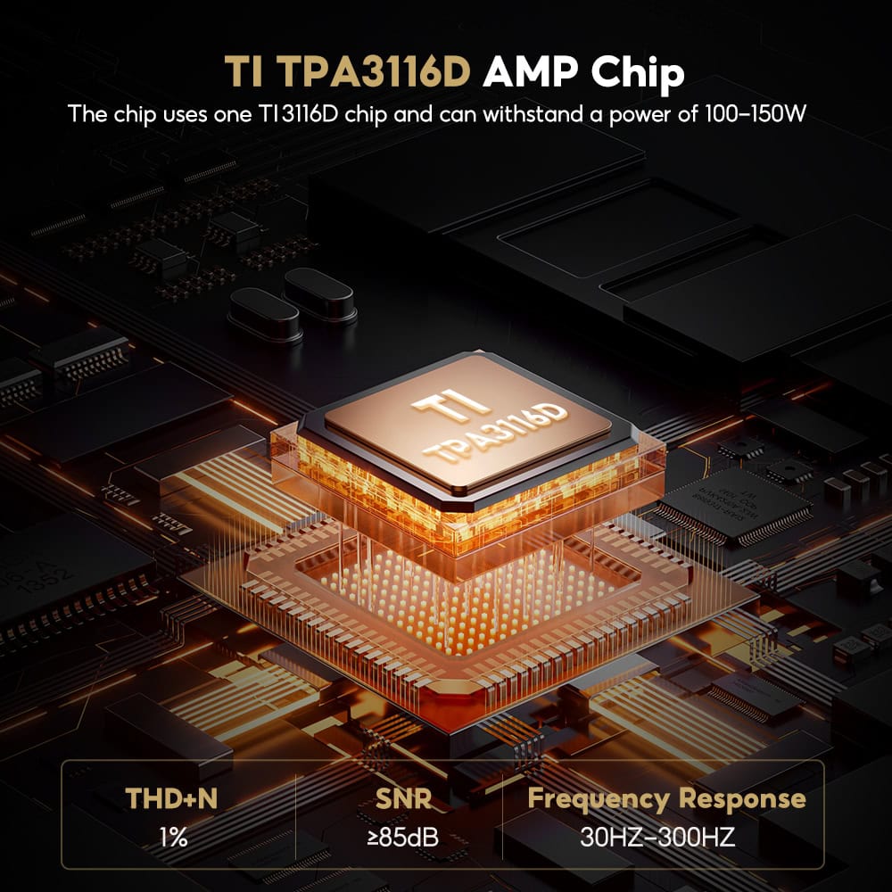 TI TPA3116D AMP chip for high-quality audio amplifier modules, ideal for professional and home audio systems, with powerful performance and excellent sound clarity.