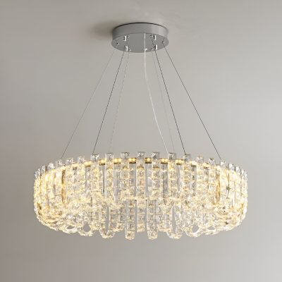 Elegant crystal chandelier with integrated LED lights, perfect for luxury interior decor and upscale home or office lighting solutions at Monalisa Store.