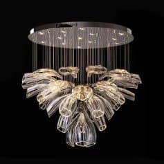 Elegant modern chandelier with glass petal design, perfect for luxury interior lighting, available at Monalisa Store.