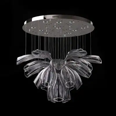 Elegant modern chandelier with crystal flower design, perfect for upscale homes and luxury interiors, adding sophistication and stylish lighting to living spaces.