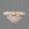 Elegant crystal chandelier with floral-inspired glass petals, perfect for upscale interior decor and luxury lighting solutions. Ideal for living rooms, dining areas, or hotel lobbies.