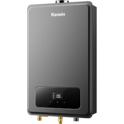 Modern Ranein tankless water heater with digital temperature control, energy-efficient design, suitable for home and commercial use. Compact, durable, and easy to install for hot water solutions.