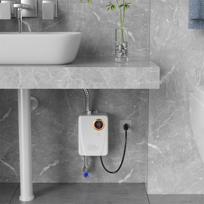 High-efficiency water heater for bathroom, energy-saving electrical water heater, modern design, suitable for home and commercial use. Ideal for instant hot water supply.