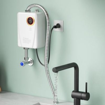 Advanced water heater with digital temperature control and sleek design for health clinics and spa settings.