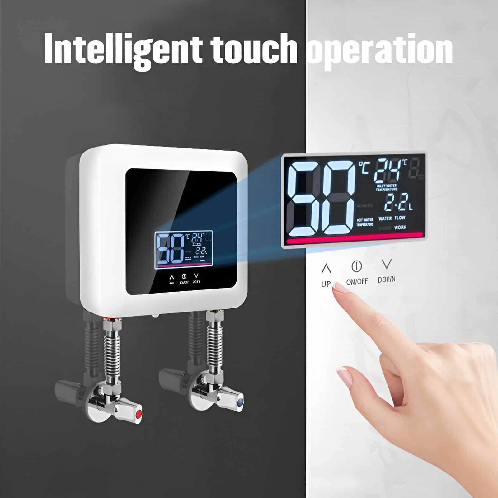 Electronic temperature control monitor for medical and optical settings, featuring touch operation and digital display for precise environment management.