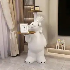 Whimsical bear-shaped display stand with shelves, ideal for retail or gift shop decor, showcasing Monalisa Medical's stylish and functional store design.