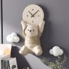 Cute teddy bear-shaped clock wall decor for kids' room, modern plush design, functional room accessory, Monalisa Medical store.