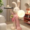 Cute bunny lamp with moon-shaped light, perfect for modern bedroom decor, kid’s room lighting, or cozy nurseries. Adorable plush bunny character adds charm and softness to any space.