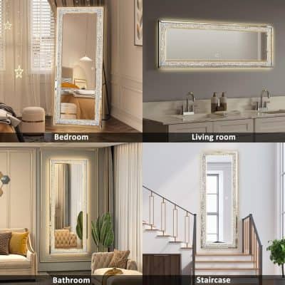 Elegant decorative mirror at Monalisa Store showcasing modern home decor for bedrooms, living rooms, bathrooms, and staircases with luxurious designs.